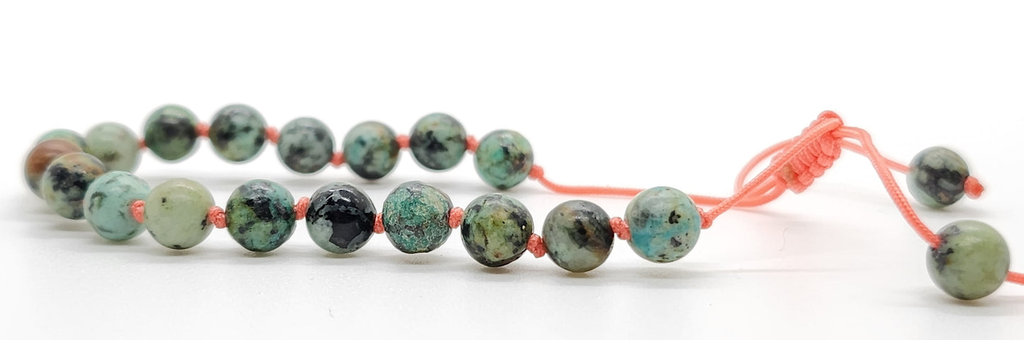 African Turquoise adjustable mini mala bracelet