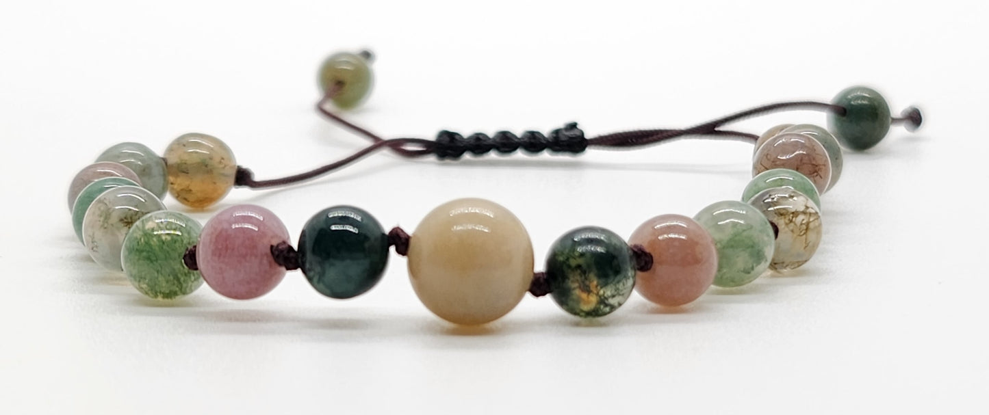 Indian Agate Mini Mala Bracelet